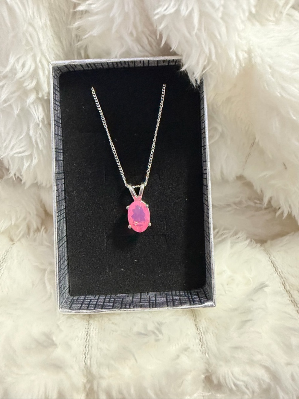 Pink Opal With Chain 925 Natural Mined Stone